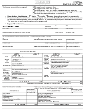 Personal Financial Statement