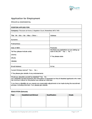 Application for Employment