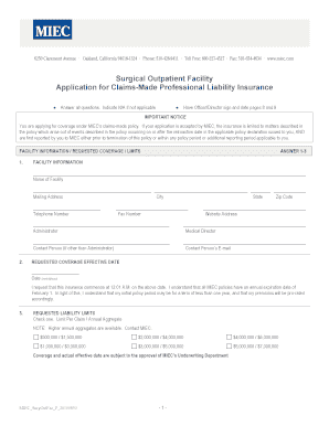 MIEC Surgical Outpatient Facility Application