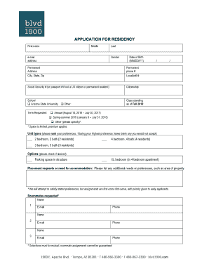 Arizona State University Residency Application