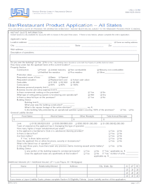 Bar/Restaurant Product Application