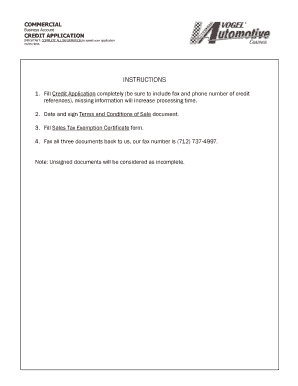 Diamond Vogel Commercial Credit Application