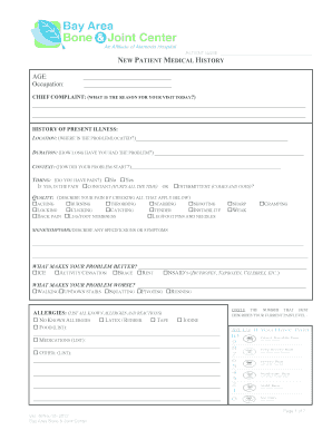 New Patient Medical History Form
