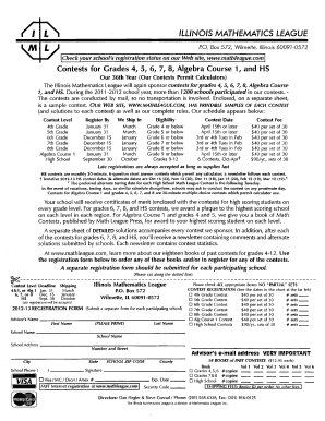 Illinois Mathematics League Contest Registration