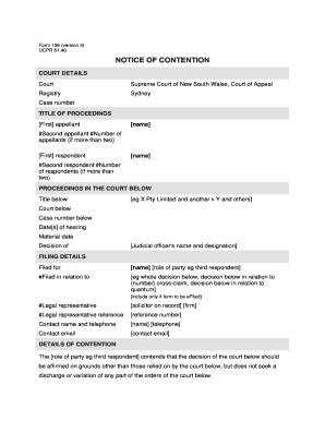 Notice of Contention Form 106