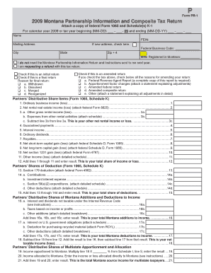 Montana Partnership Information and Composite Tax Return