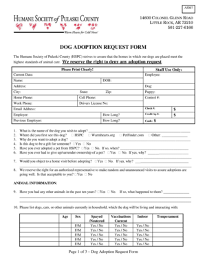 Dog Adoption Request Form