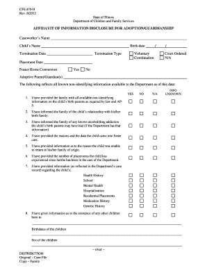 Affidavit of Information Disclosure for Adoption/Guardianship