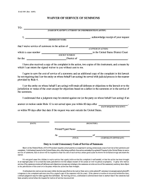 Waiver of Service of Summons