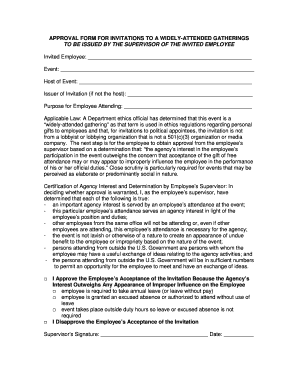 Approval Form for Invitations to Widely-Attended Gatherings