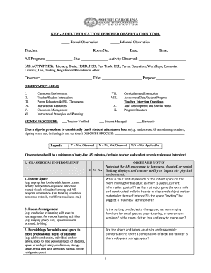 Adult Education Teacher Observation Tool
