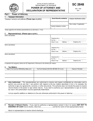South Carolina Power of Attorney SC 2848