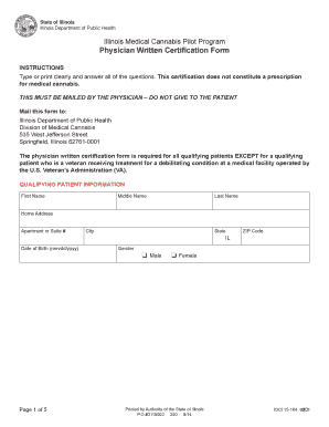 Illinois Medical Cannabis Physician Certification Form