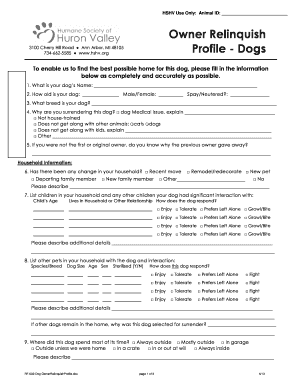 Dog Owner Relinquish Profile