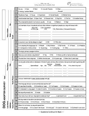 Dog Adopter Survey Form