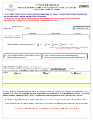 McCormick Student Graduation Petition Form