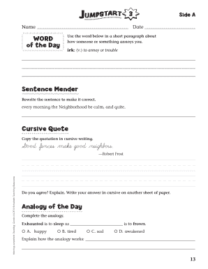 Morning Jumpstarts Reading Grade 6