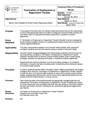 Termination of Employment Checklist