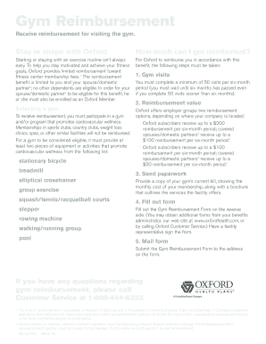 Gym Reimbursement Form