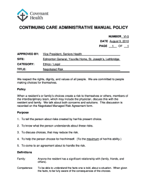 Negotiated Managed Risk Agreement