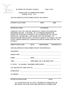 Medication Authorization Form