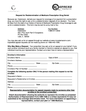 Request for Redetermination of Medicare Prescription Drug Denial