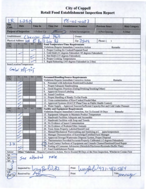 Retail Food Establishment Inspection Report