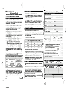 Canada Border Services Agency Declaration Card
