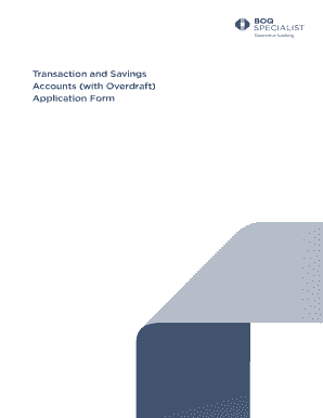 Transaction and Savings Accounts Application Form