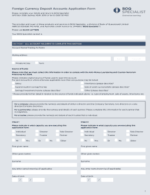 Foreign Currency Deposit Accounts Application Form