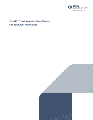 Credit Card Application Form for RACGP Members