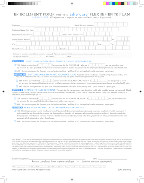 Take Care Flex Benefits Plan Enrollment Form