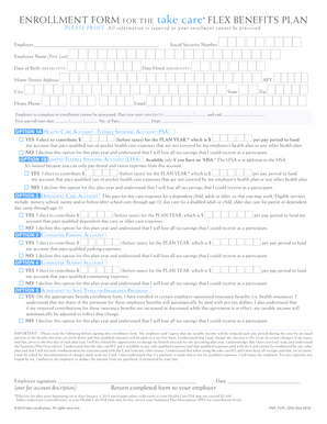 Take Care Flex Benefits Plan Enrollment Form