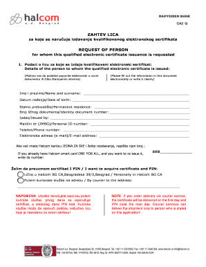 Request for Qualified Electronic Certificate