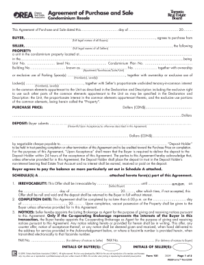 Ontario Condominium Resale Agreement