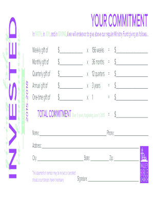Church Commitment Form