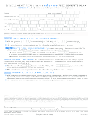 Take Care Flex Benefits Plan Enrollment Form
