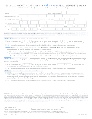 Take Care Flex Benefits Plan Enrollment Form