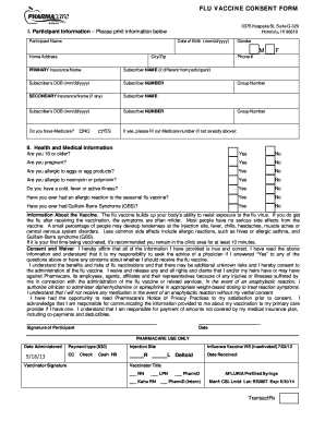 Flu Vaccine Consent Form