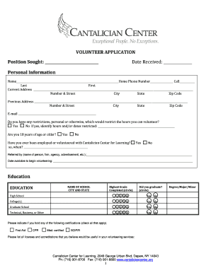 Volunteer Application Form