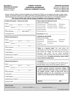 Consent to Release Admissions and Records
