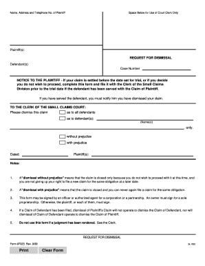 Request for Dismissal