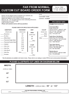 Custom Cut Board Order Form