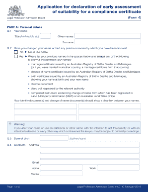 BForm 4b - Legal Profession Admission bBoardb