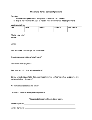 Mentor Mentee Contract Agreement