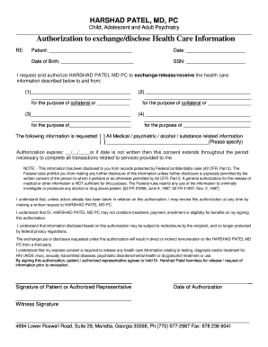 Authorization to Exchange Health Care Information