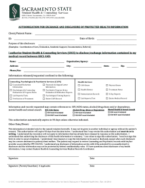 Authorization for Exchange and Disclosure of Protected Health Information