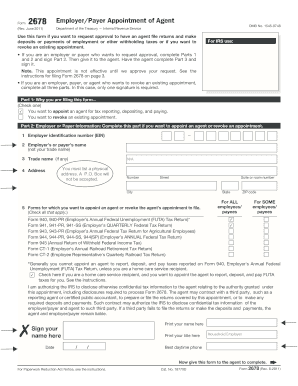 IRS Form 2678 Employer Agent Appointment
