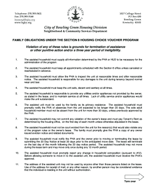 Section 8 Housing Choice Voucher Program Obligations