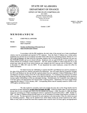 Alabama State Vehicle Commuting Use Report